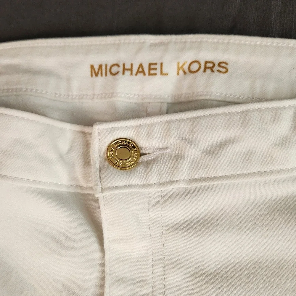 New‎ Michael Kors White Denim Jeans Pants Izzy Skinny Size 14